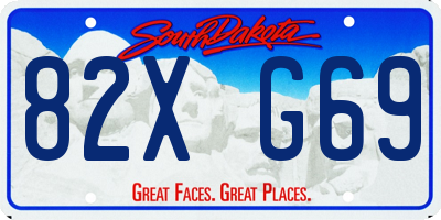SD license plate 82XG69