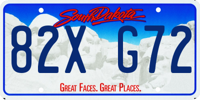 SD license plate 82XG72