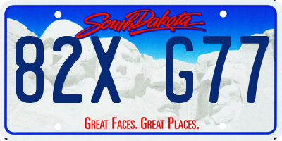 SD license plate 82XG77
