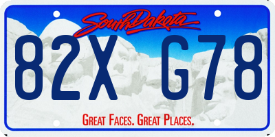 SD license plate 82XG78