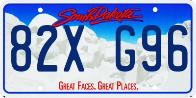 SD license plate 82XG96