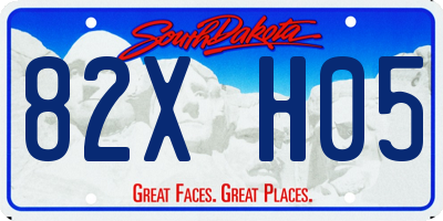 SD license plate 82XH05
