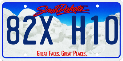 SD license plate 82XH10