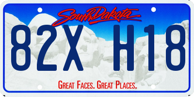 SD license plate 82XH18
