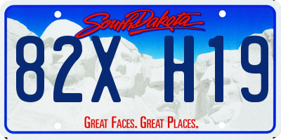 SD license plate 82XH19