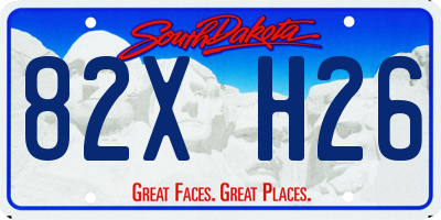 SD license plate 82XH26