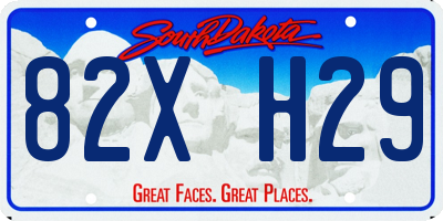 SD license plate 82XH29