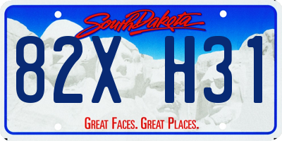 SD license plate 82XH31