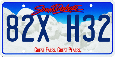 SD license plate 82XH32
