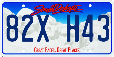 SD license plate 82XH43