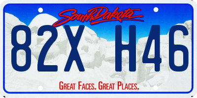 SD license plate 82XH46
