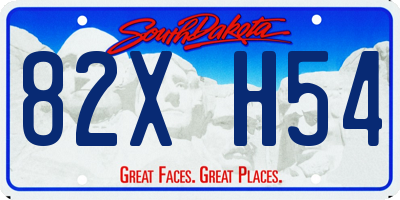 SD license plate 82XH54