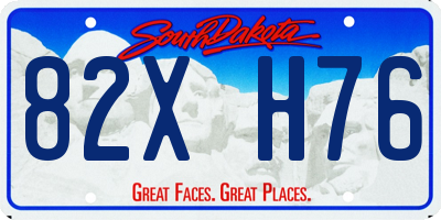 SD license plate 82XH76