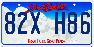 SD license plate 82XH86