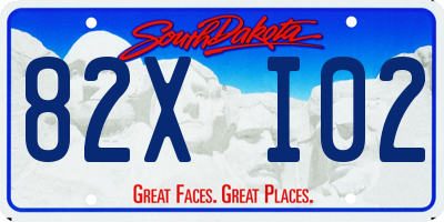 SD license plate 82XI02