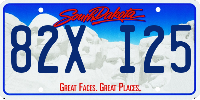 SD license plate 82XI25