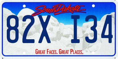 SD license plate 82XI34