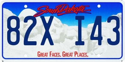 SD license plate 82XI43