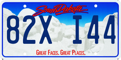 SD license plate 82XI44