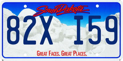 SD license plate 82XI59