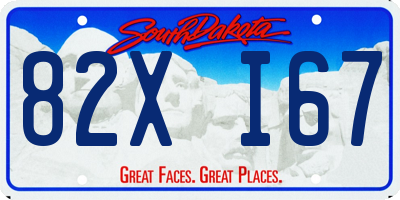 SD license plate 82XI67