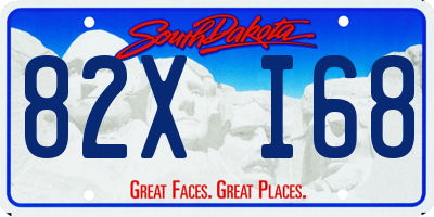SD license plate 82XI68