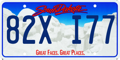 SD license plate 82XI77