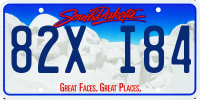 SD license plate 82XI84
