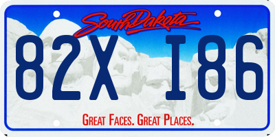 SD license plate 82XI86