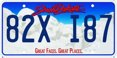 SD license plate 82XI87