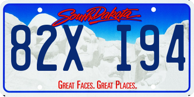 SD license plate 82XI94