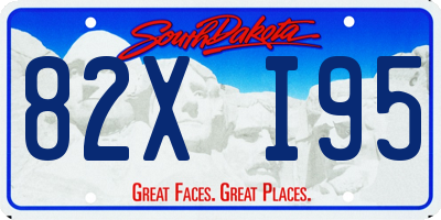 SD license plate 82XI95