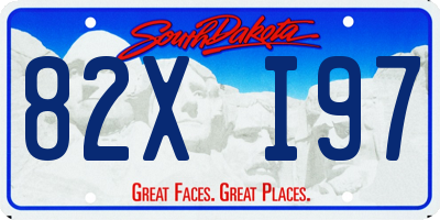 SD license plate 82XI97