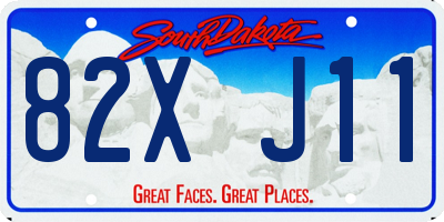 SD license plate 82XJ11