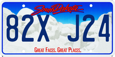 SD license plate 82XJ24