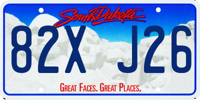 SD license plate 82XJ26