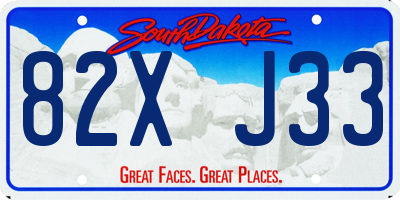 SD license plate 82XJ33
