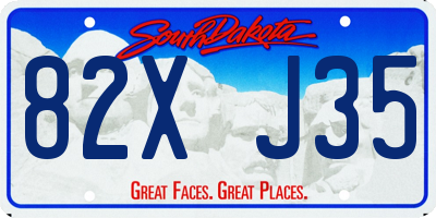 SD license plate 82XJ35
