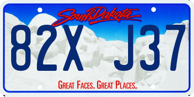 SD license plate 82XJ37