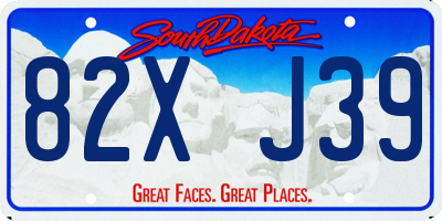 SD license plate 82XJ39