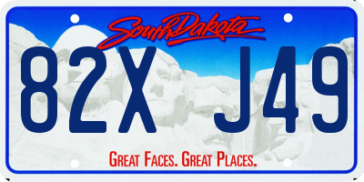 SD license plate 82XJ49