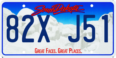 SD license plate 82XJ51