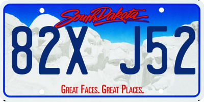 SD license plate 82XJ52