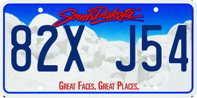 SD license plate 82XJ54