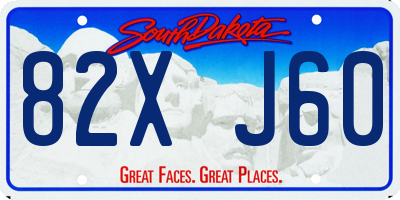 SD license plate 82XJ60
