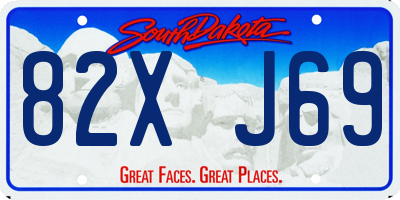 SD license plate 82XJ69