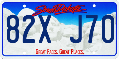 SD license plate 82XJ70