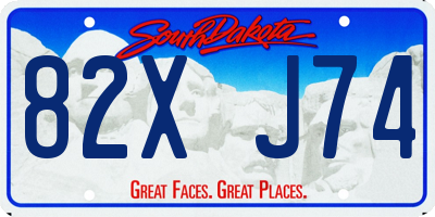 SD license plate 82XJ74