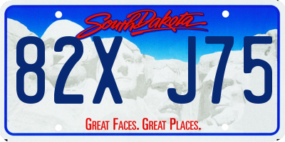 SD license plate 82XJ75