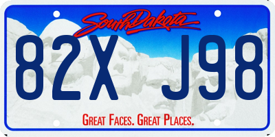 SD license plate 82XJ98